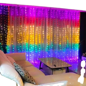 DC5V 12V addressable RGB full color Smart LED Curtain String Lights 2M(20LEDs) wide X 2M(20LEDs) long 13.5mm/xConnect  pigtaiL