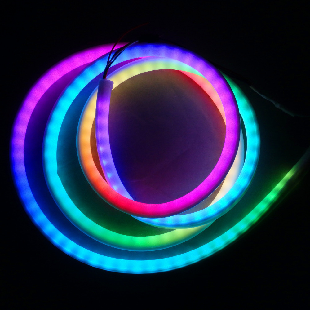 2.5m DC12V WS2812B addressable led neon pixel light,RGB full color;60leds/m with 60pixels/m;waterproof