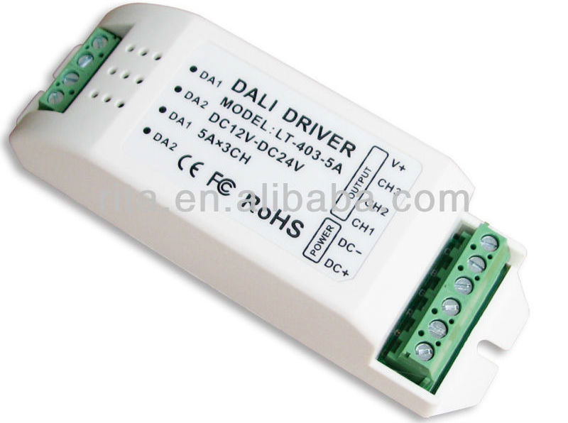 LT-403-5A,DALI LED Dimming Driver;5A*3Channel PWM output,DC12-24V input