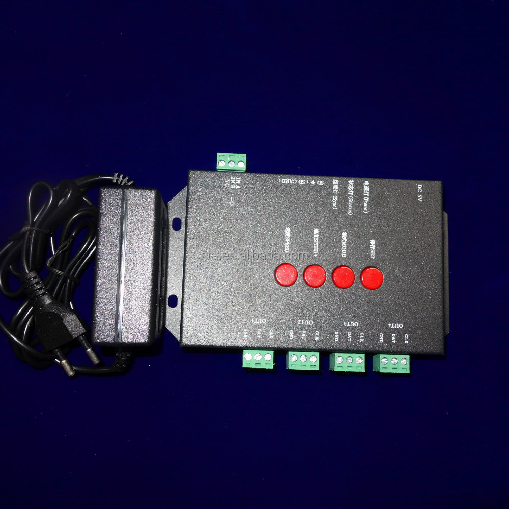 T-4000 LED SD card led pixel controller;can max control 4096 pixels;supports WS2811/WS2812B/LPD8806/SK6812/1903/TM1804.etc