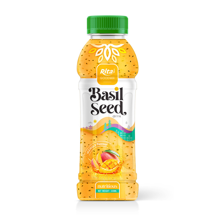 Basil Seed Drink Apple Flavor 330ml Bottle Exporter From Vietnam Manufacturers Wholesaler Natural Juice Product