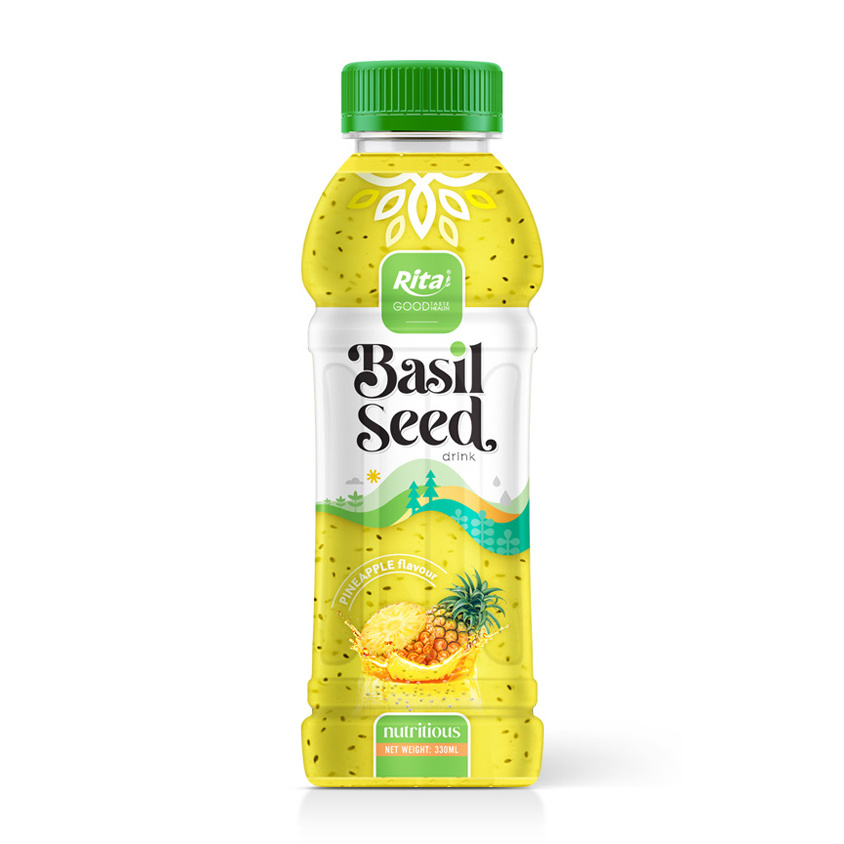 Basil Seed Drink Apple Flavor 330ml Bottle Exporter From Vietnam Manufacturers Wholesaler Natural Juice Product