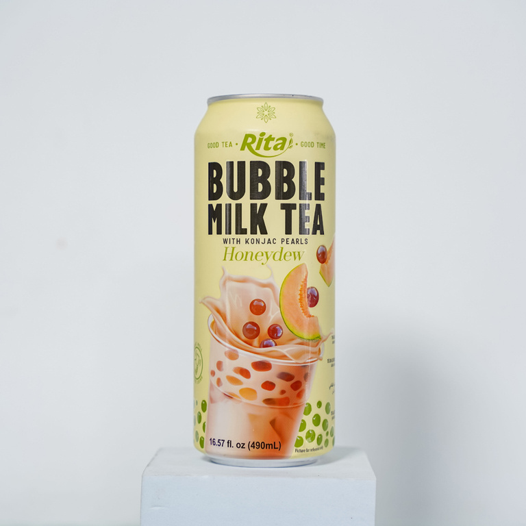 Popular Canned 16.57 Fl Oz Bubble Milk Boba Tea Drinks and Konjac Pearls Black Sugar Flavor BRC GMP HACCP KOSHER HALAL FSSC