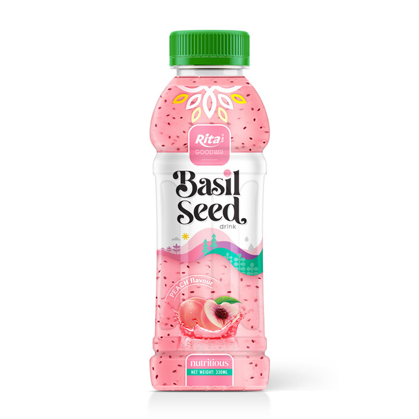 Basil Seed Drink Apple Flavor 330ml Bottle Exporter From Vietnam Manufacturers Wholesaler Natural Juice Product