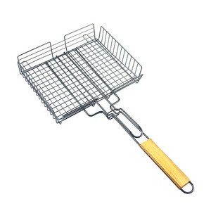 Stainless Steel Barbecue Fish Vegetable Grill Basket BBQ Grilling Basket