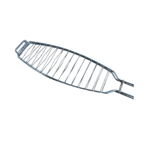 Rustproof Chrome Plating fish shape barbecue wire mesh grilling basket for outdoor grill