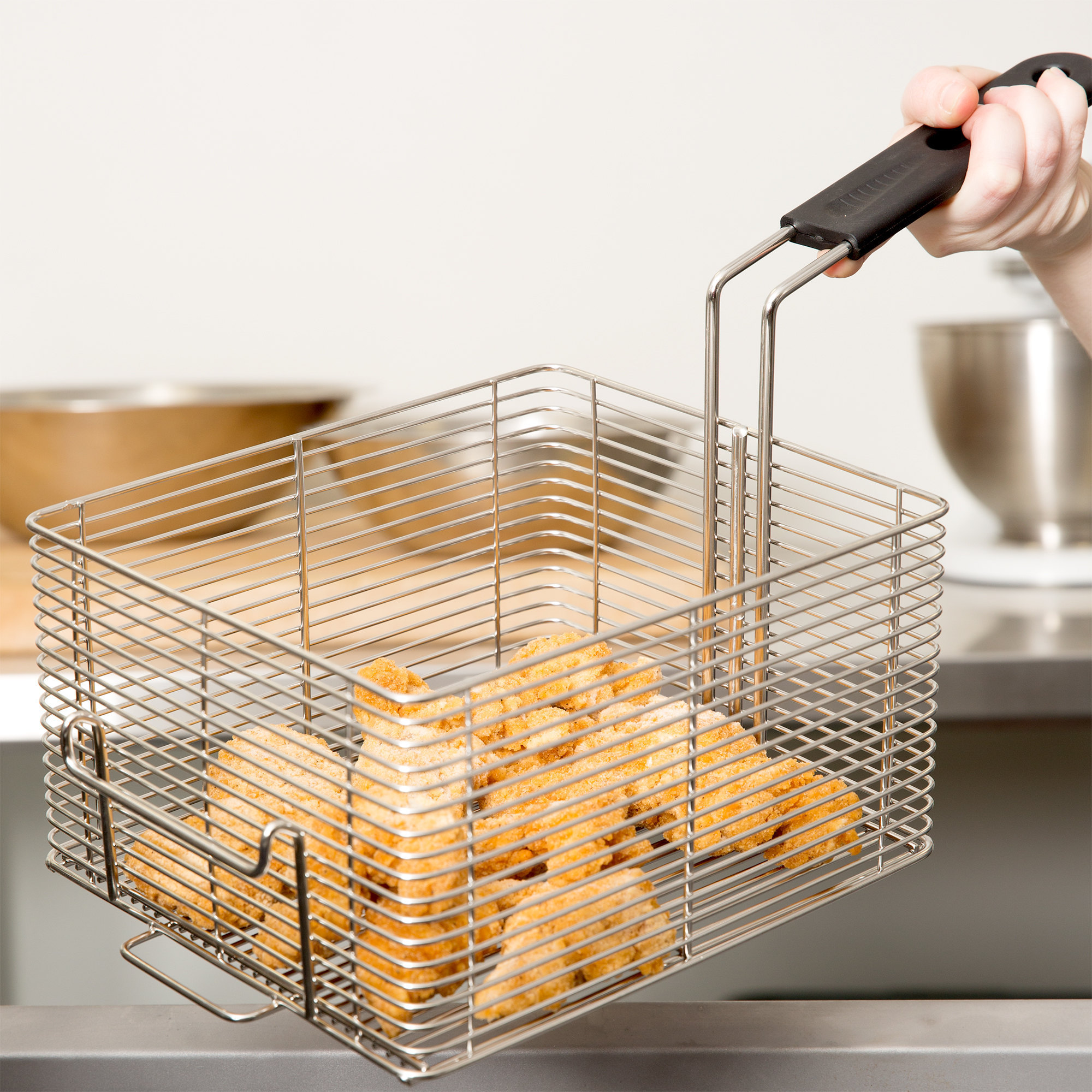 stainless steel wire mesh kitchen cooking french fries deep frying basket