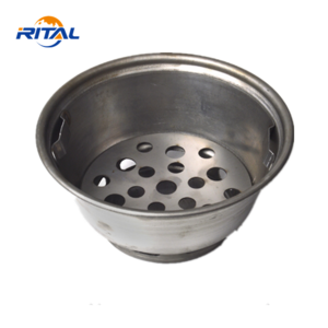 Stainless Steel Round Charcoal Brazier Box Charcoal Pot for Korean Commercial BBQ Grill Stove