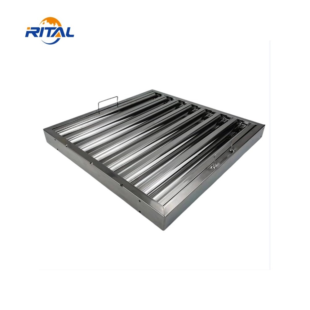 New latest kitchen hood oil filter chimney baffle filter stainless steel baffle grease filter