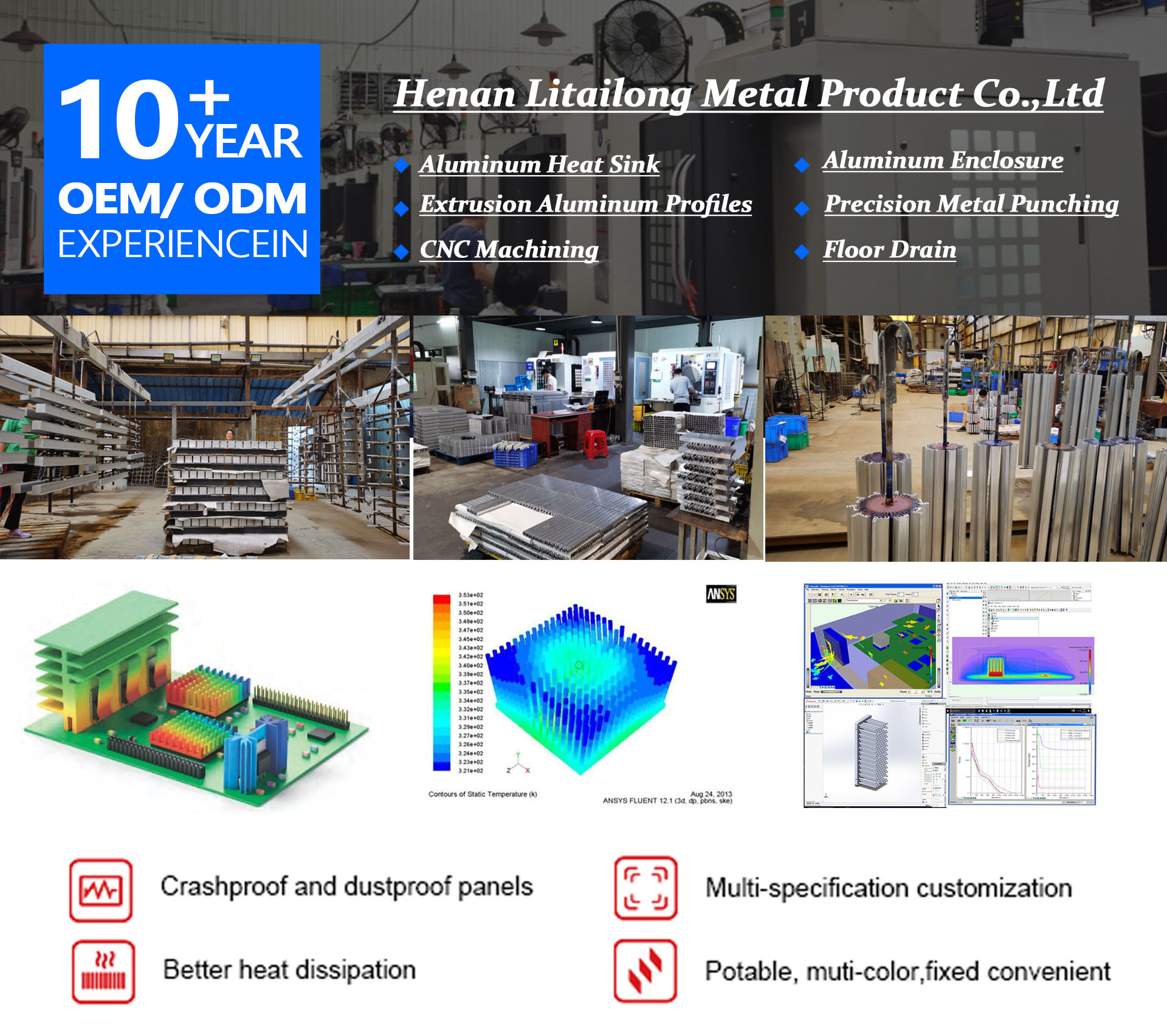 Heatsink Enclosure Profile Case Custom Led Extruded Electrical Aluminium Alloy Square Aluminum Alloy 6000 Series Is Alloy CN;HEN