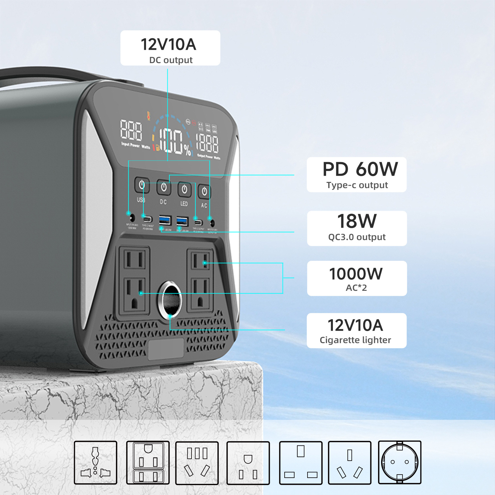 UA1101 solar generator with panel completed set solar generator for home  use