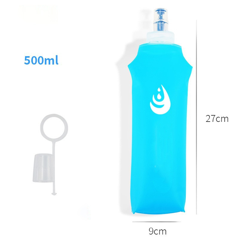 Sports Soft Kettle Silicone Mouth Biting Fitness Cycling Running Foldable Water Cup Outdoor Pocket Soft Kettle