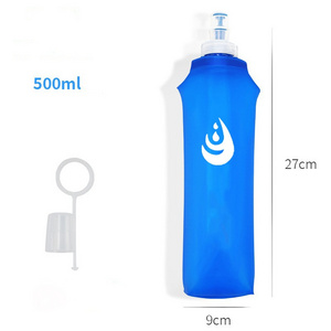 Sports Soft Kettle Silicone Mouth Biting Fitness Cycling Running Foldable Water Cup Outdoor Pocket Soft Kettle