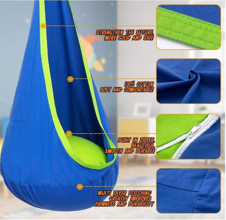 Kids Pod Swing Indoor Outdoor Camping HammockAmusement Equipment Gift Hammock