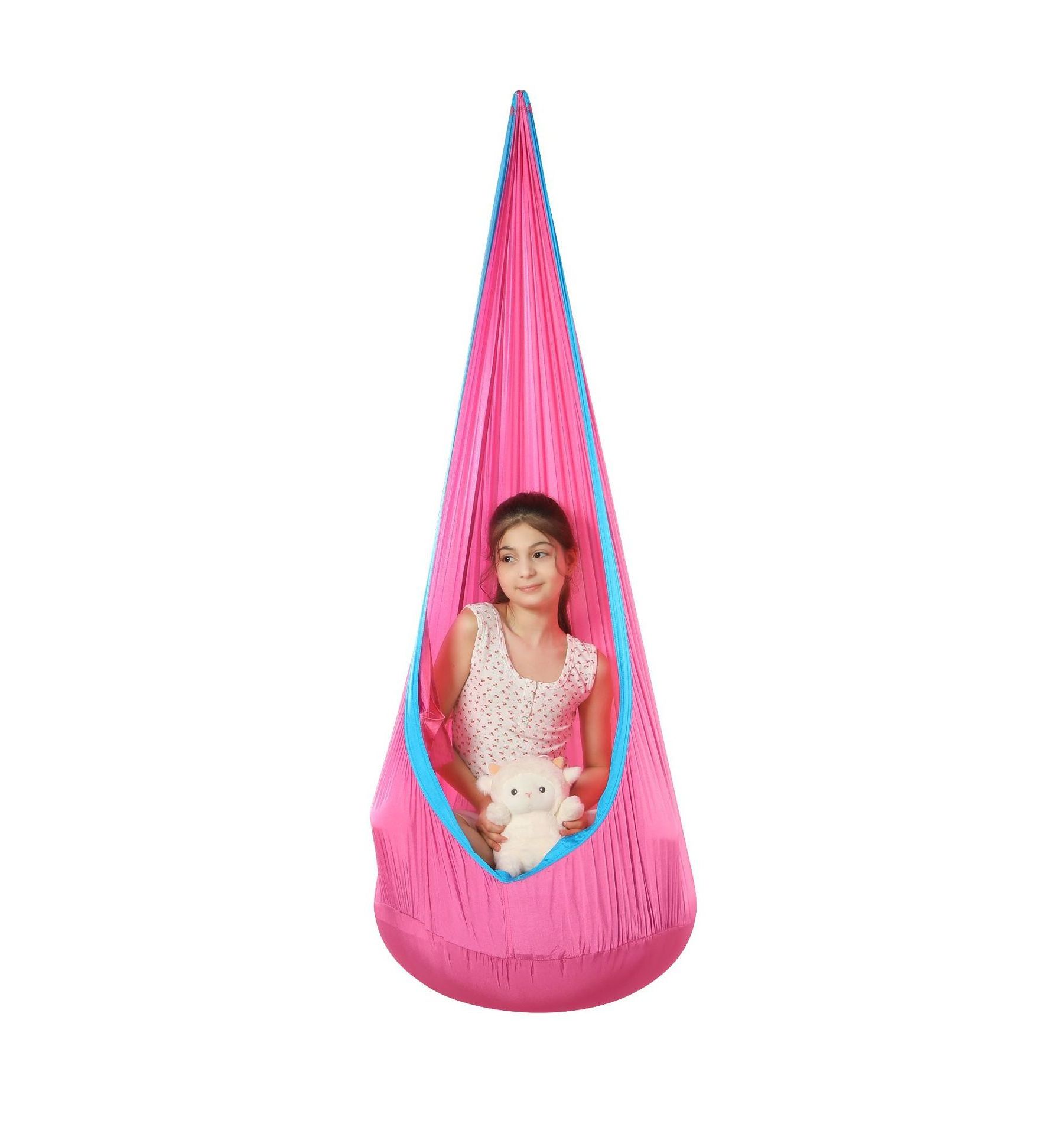 Children's Swing Hammock Courtyard Indoor Anti-Rollover Parachute Cloth Swing With Inflatable Seat Cushion