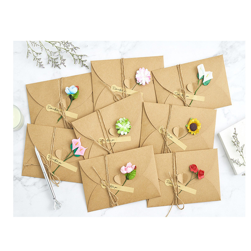 Wholesale Custom Logo Sample Blank Design Wedding Greeting Thank You Gift Notes Cards with Envelopes and Pack