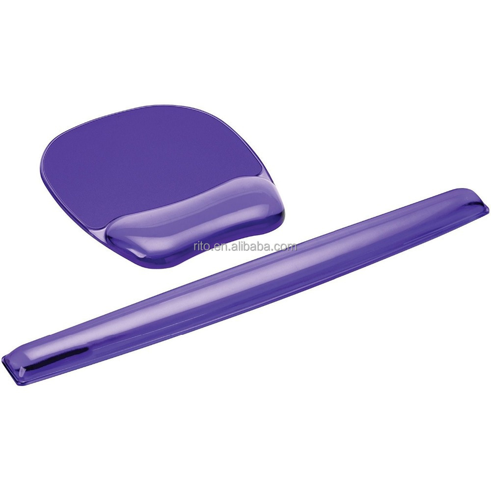 Purple Silicone gel custom pad mouse kit keyboard mouse pad with wrist support