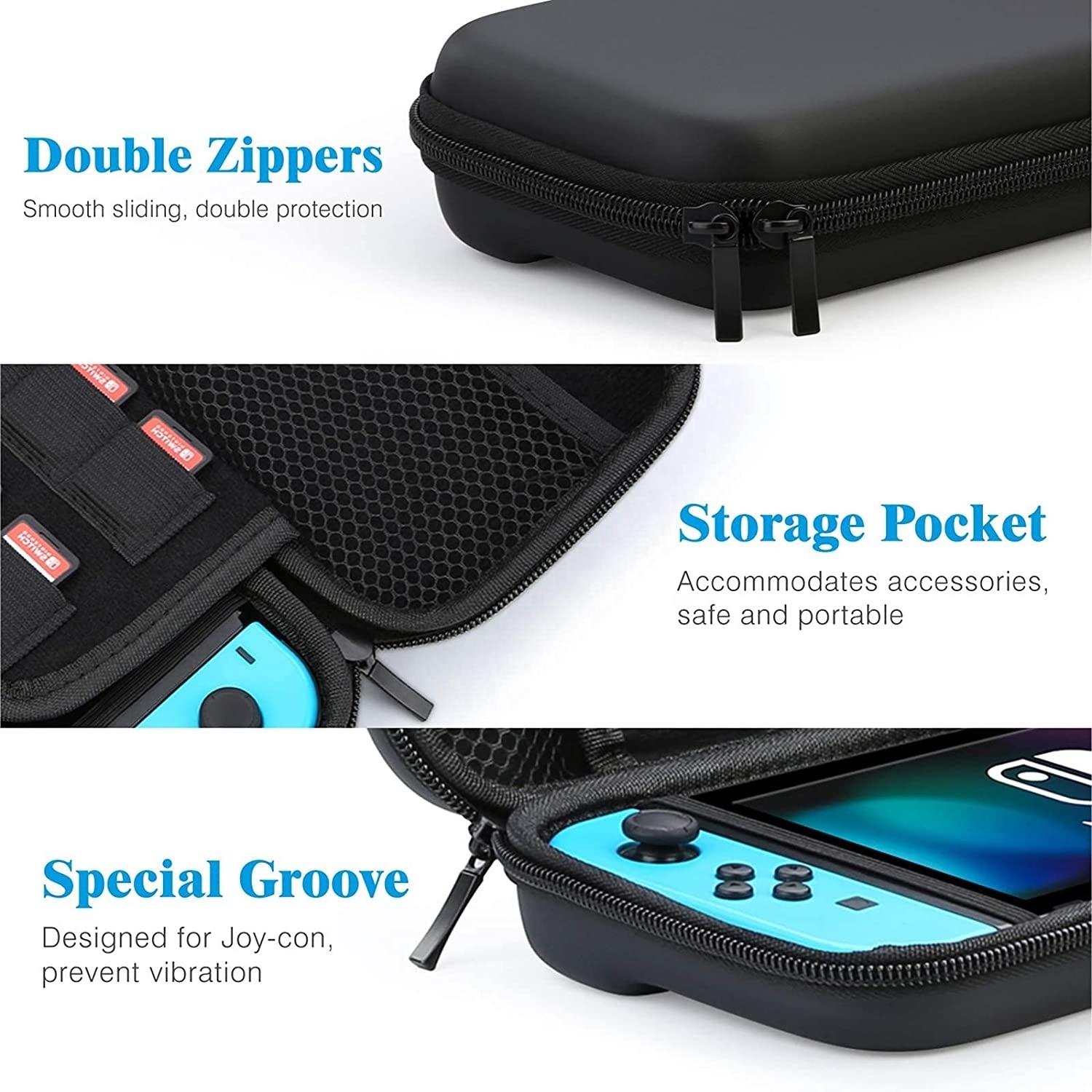 Carrying Case for Nintendo Switch Storage Bag for Switch Protective Cover Travel EVA Shell Portable Pouch Accessories Kit