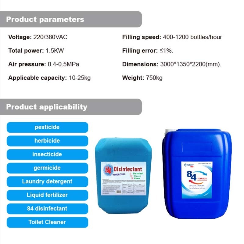 Corrosive Liquid Filler Automatic Strong Hydrochloric Acid Toilet Cleaner Bleach Fully Automatic Anti-corrosion Filling Machine