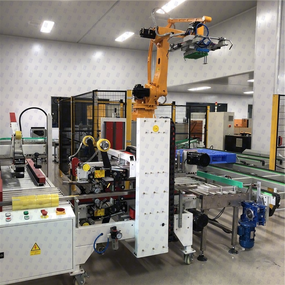 Rito Robot Palletizer Carton Case Palletizer Machine Automatic  For Food Drinking Water Beverage Tin Case