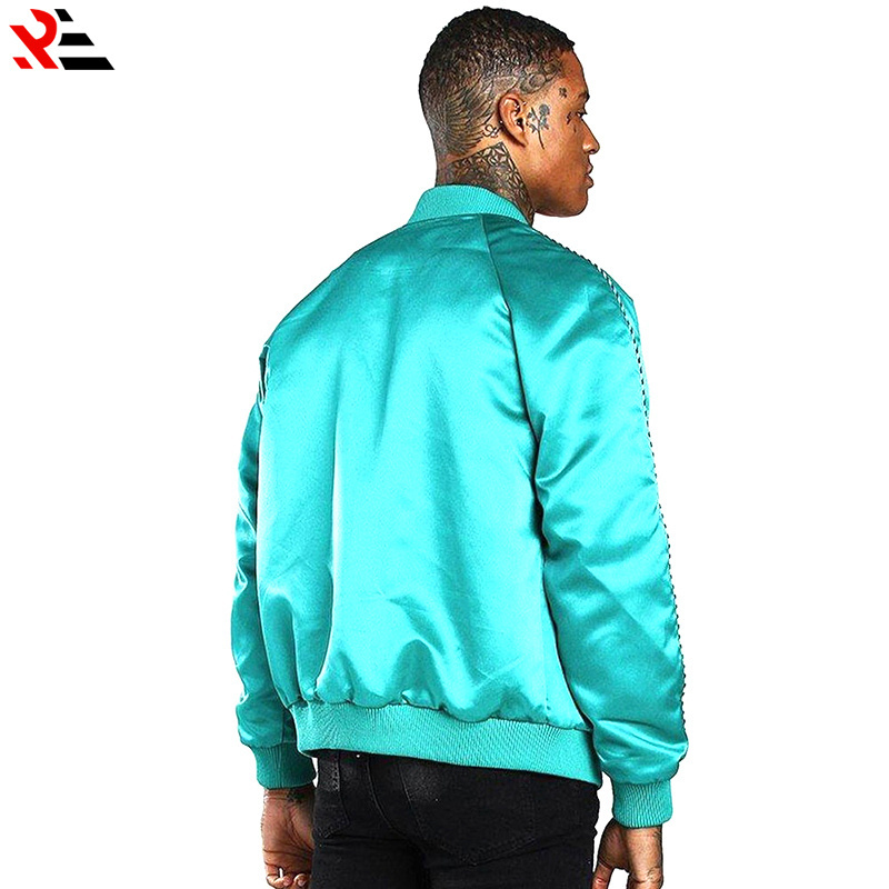 Latest Design Satin Bomber Jacket Wholesale Manufacturer & Exporters of Baseball Letterman Varsity Satin Jackets