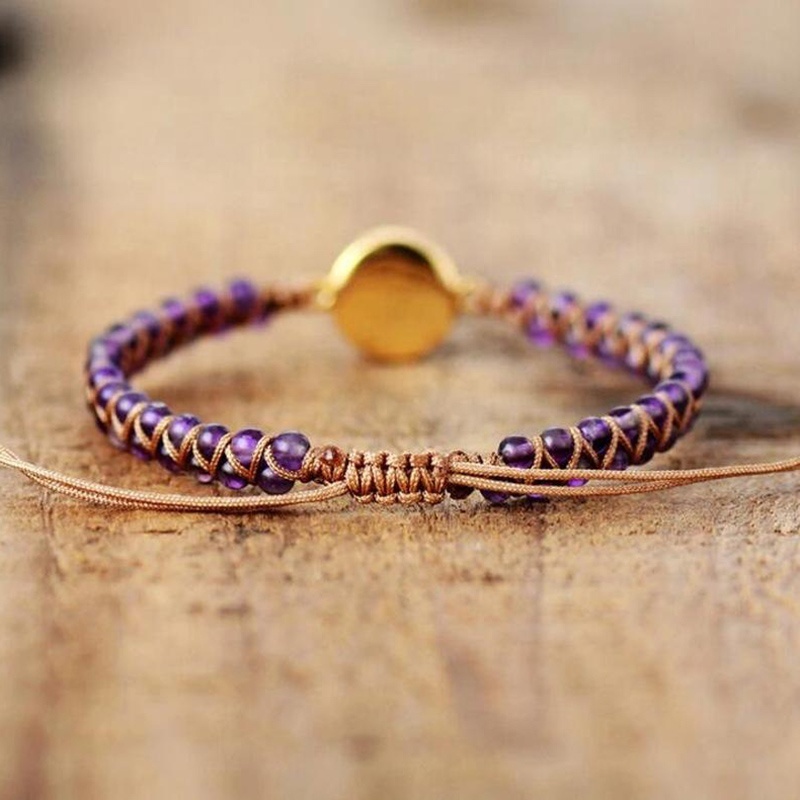 SN1862 Opal Stone Healing Amethyst Gemstone Handmade Friendship Boho Healing Crystal Leather Wrap Bracelet For Women