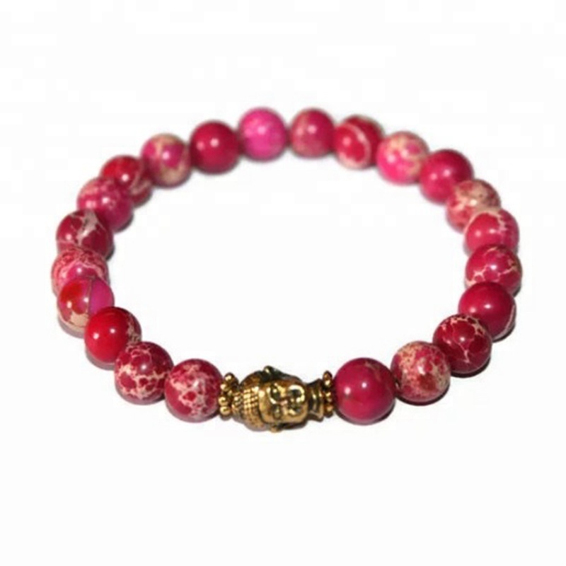 SN1424 Pink Sea Sediment Bracelet Buddha Gift For Her Wrist Bead For Women Birthday Gift Sister Pink Jasper Bracelet