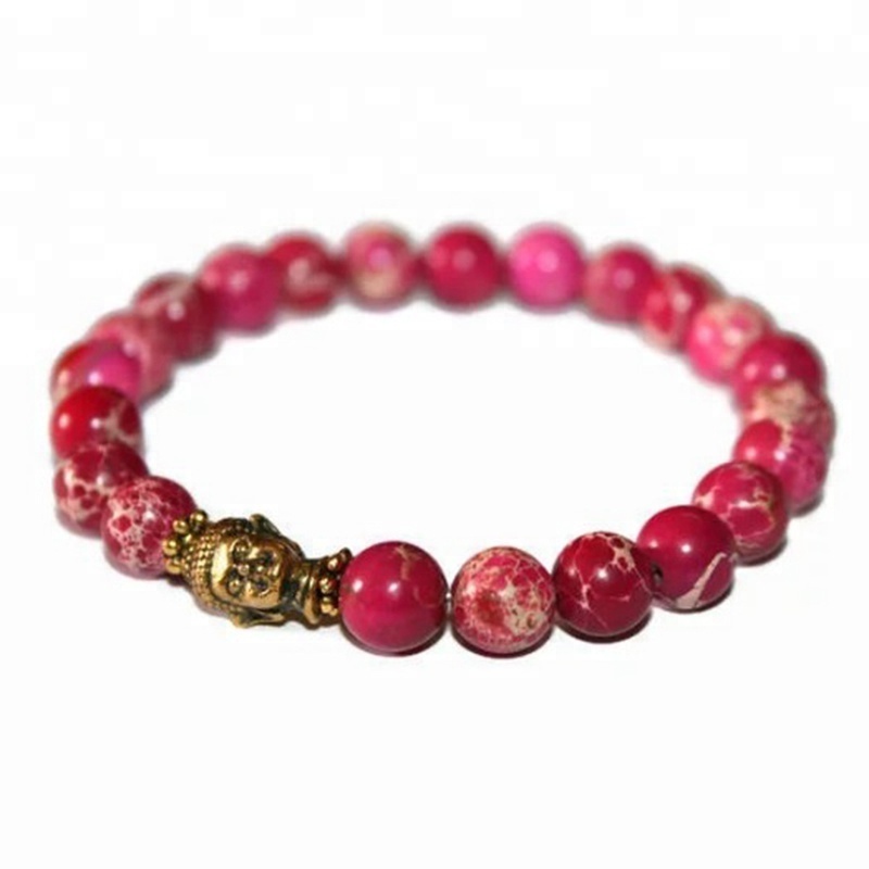 SN1424 Pink Sea Sediment Bracelet Buddha Gift For Her Wrist Bead For Women Birthday Gift Sister Pink Jasper Bracelet