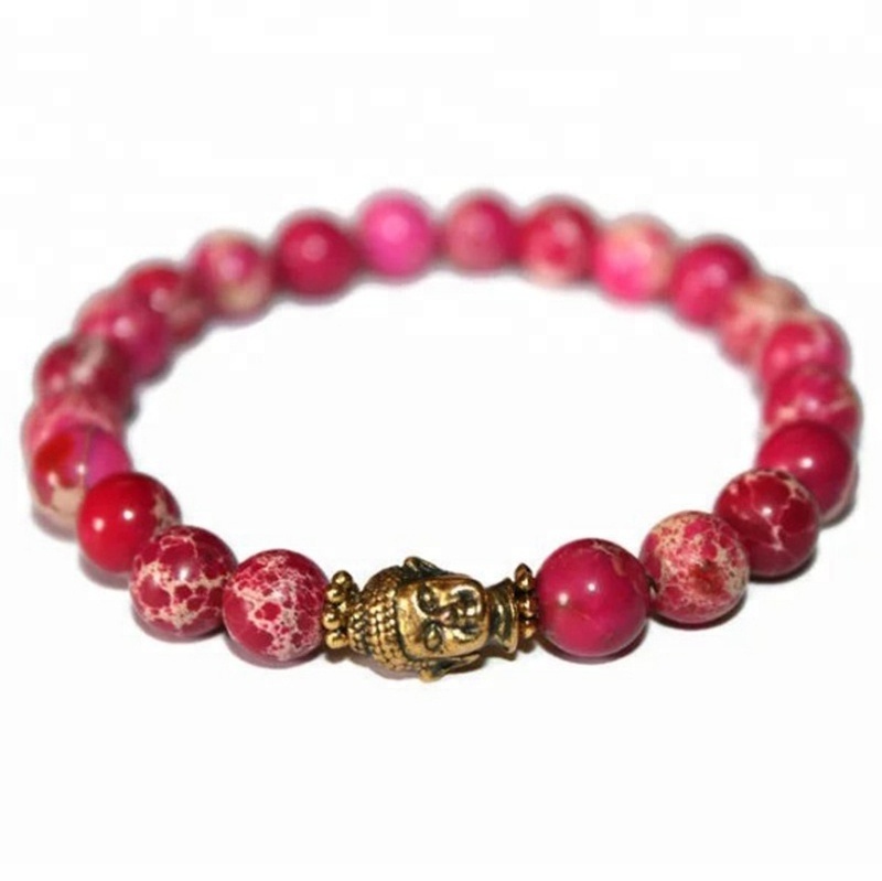 SN1424 Pink Sea Sediment Bracelet Buddha Gift For Her Wrist Bead For Women Birthday Gift Sister Pink Jasper Bracelet