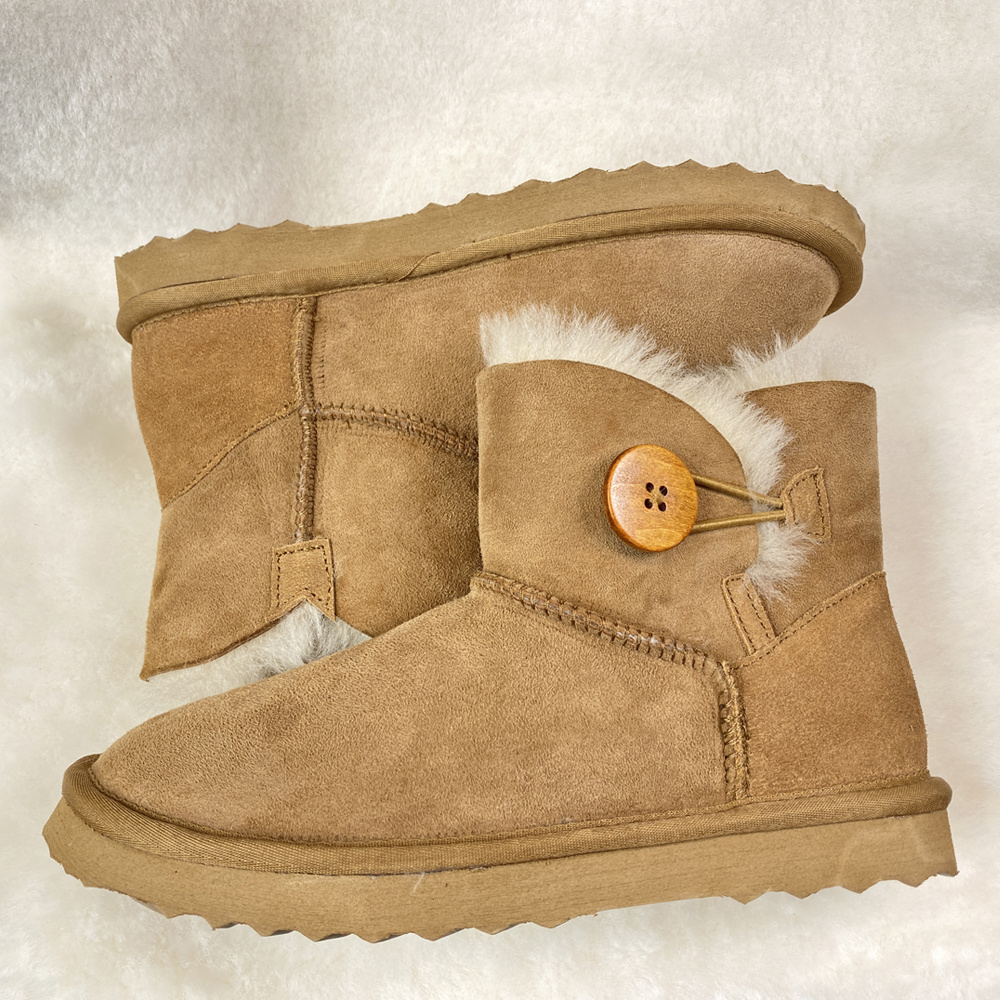 custom winter faux suede fur women sheepskin shoes keep warm new designs platform snow boots