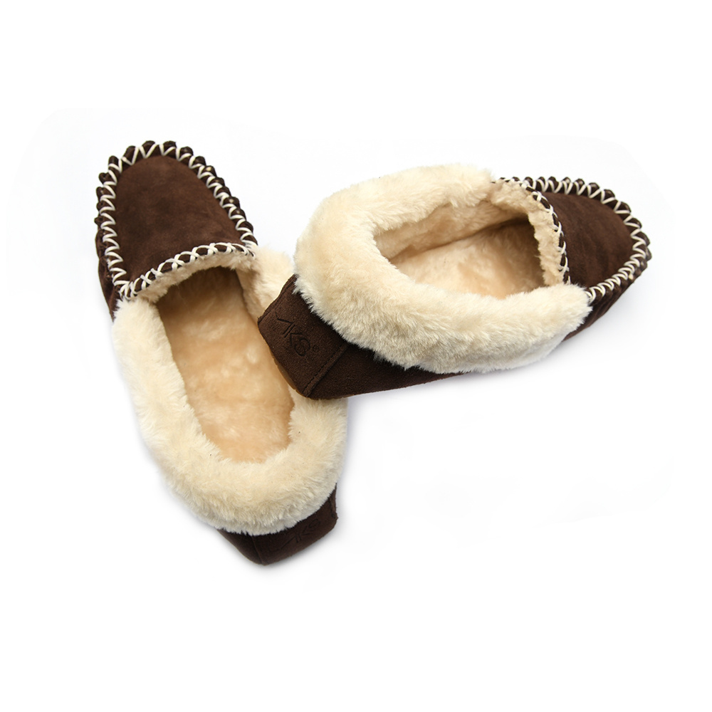 fur moccasins slippers designer casual genuine leather soft fuzzy  baby moccasins