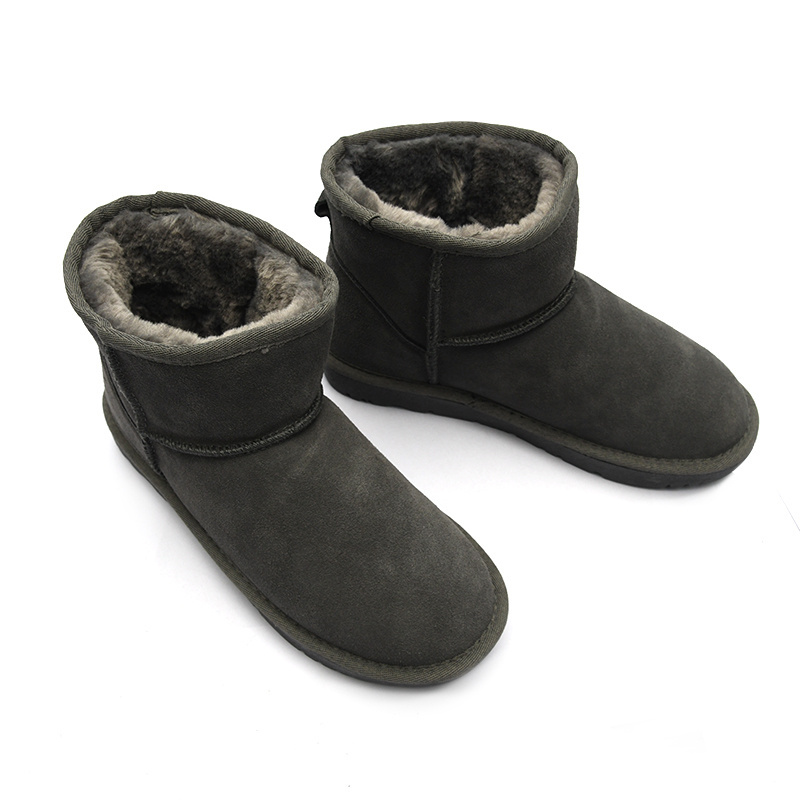 winter rain season shoes classic mini ug warm anti slip sheepskin boots for women