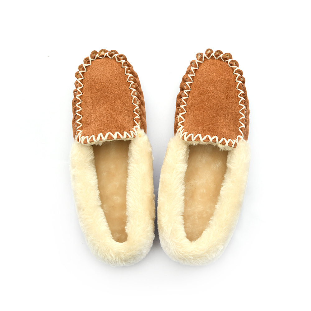 fur moccasins slippers designer casual genuine leather soft fuzzy  baby moccasins