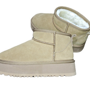 custom winter ugs faux suede fur women sheepskin shoes keep warm new designs platform snow boots