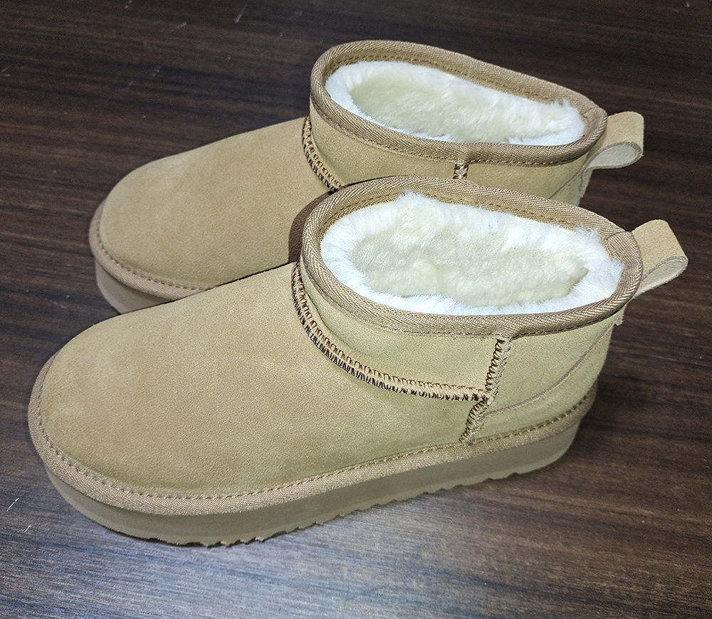 custom winter ugs faux suede fur women sheepskin shoes keep warm new designs platform snow boots