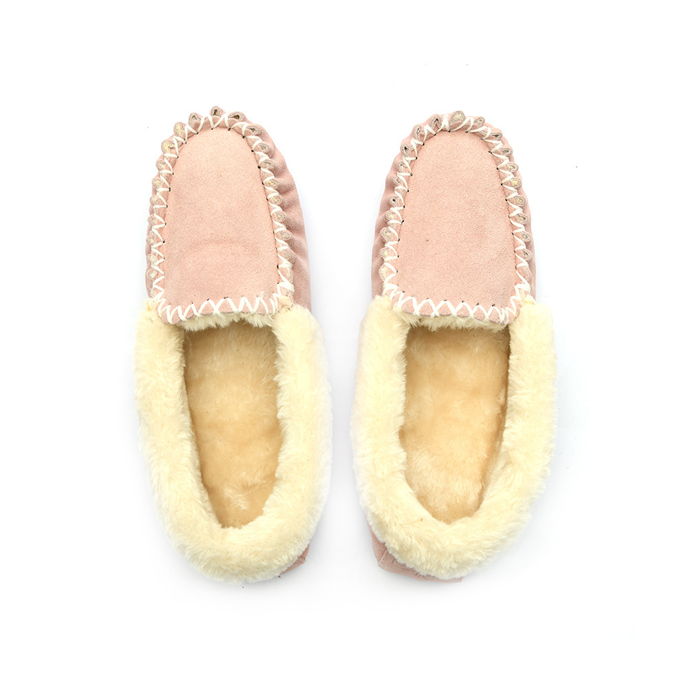 fur moccasins slippers designer casual genuine leather soft fuzzy  baby moccasins