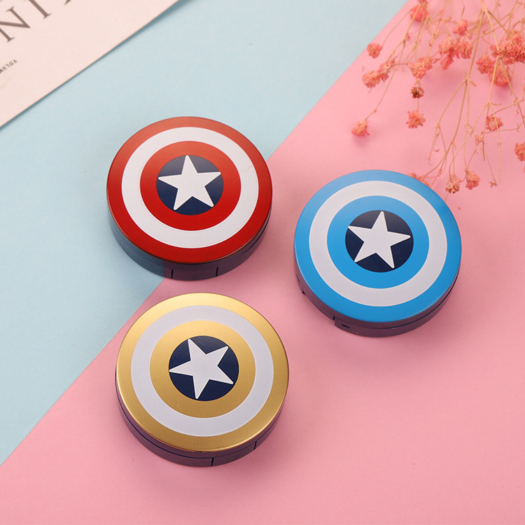 Captain America wholesale color cute eye  hard contact lenses cases kit