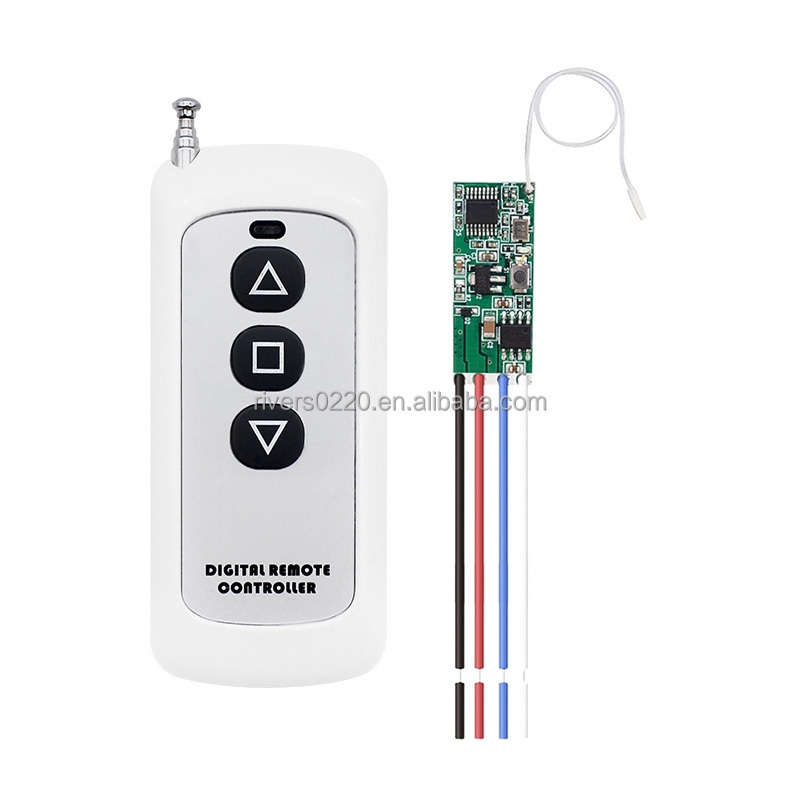 12v 2a Dc Motor Controller Forward and Reverse 433mhz Remote Control Up Down Stop Mini Motor Remote Switch