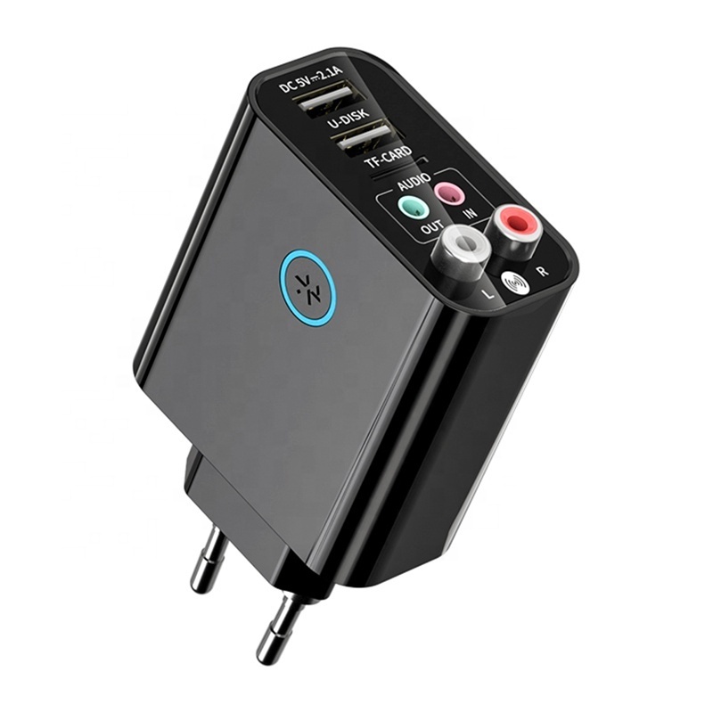 2 In 1 BT 5.0 Receiver Transmitter 3.5mm RCA Wireless Audio Adapter U Disk/TF Play Support APP Control USB Charger