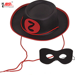 Captain Robber Costume EVA Hat Wholesale Soft Rubber Foam Christmas Party Custom Head Accessories Thief Hat and Eye Mask