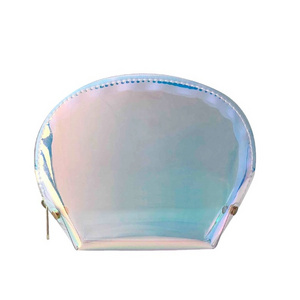 Small Holo Clear Pvc Tpu Silicone Cosmetic Sparkle Travel Glitter Vinyl Cosmetic Makeup Bag