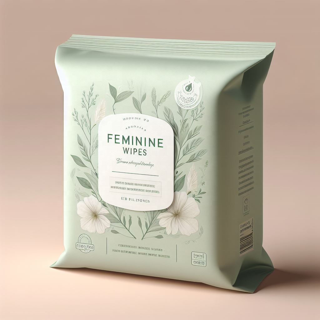 Feminine Hygiene Wipes Single Piece Biodegradable Bamboo Flushable Herbal pH-Balanced Daily Organic Freshening Wipes for Female