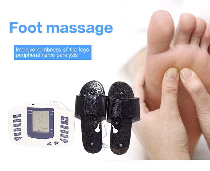 Free size Tens therapy massage slipper digital meridian electronic pulse acupuncture massager electric vibrating slippers