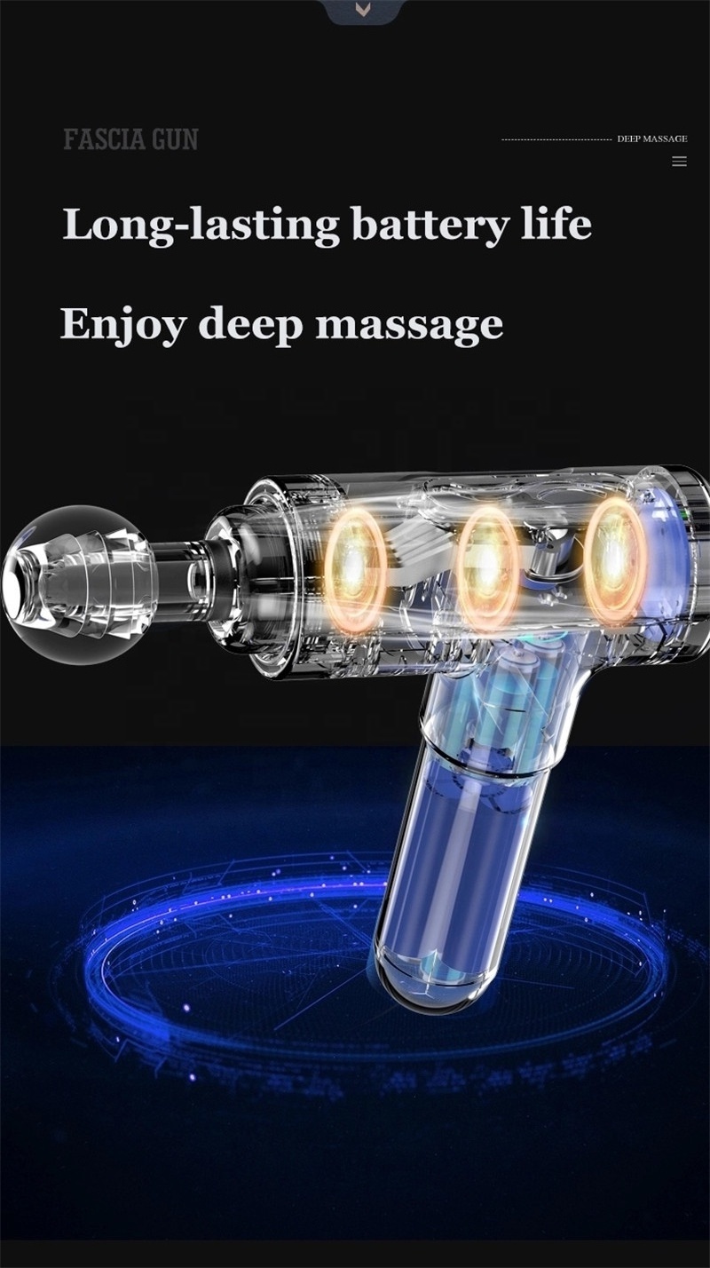 Deep Tissue Cordless 6 Head Attachments Quick Rechargeable Body Percussion Vibration Relax Muscle Massage Gun