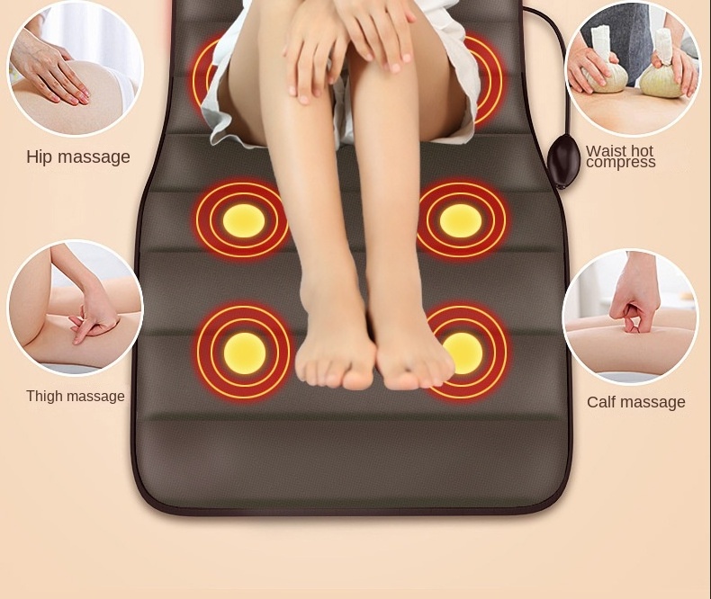 Electric Massage Mattress Air Pad Infrared Roller Electric Full Body Airbag Vibration Stretching Pressure Massage Mat Cushion