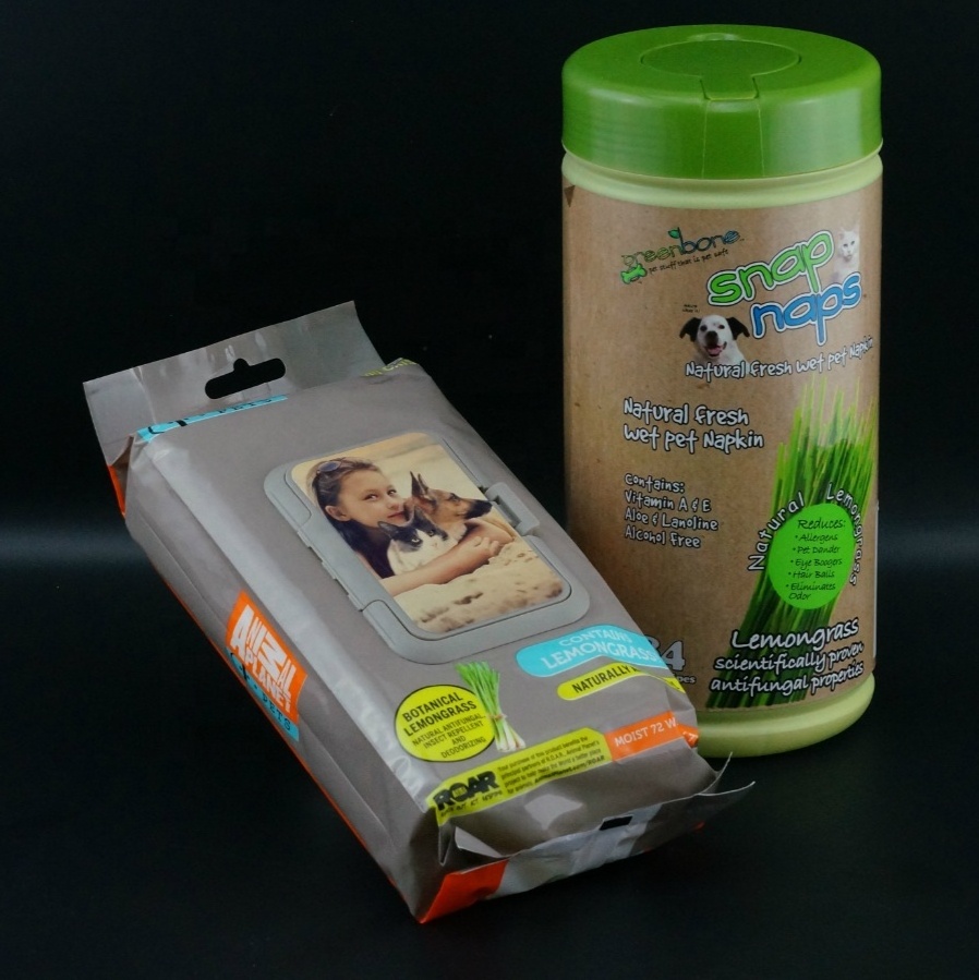 Disposable Eco-friendly Biodegradable Bamboo Pet Dog Wet Grooming Wipes