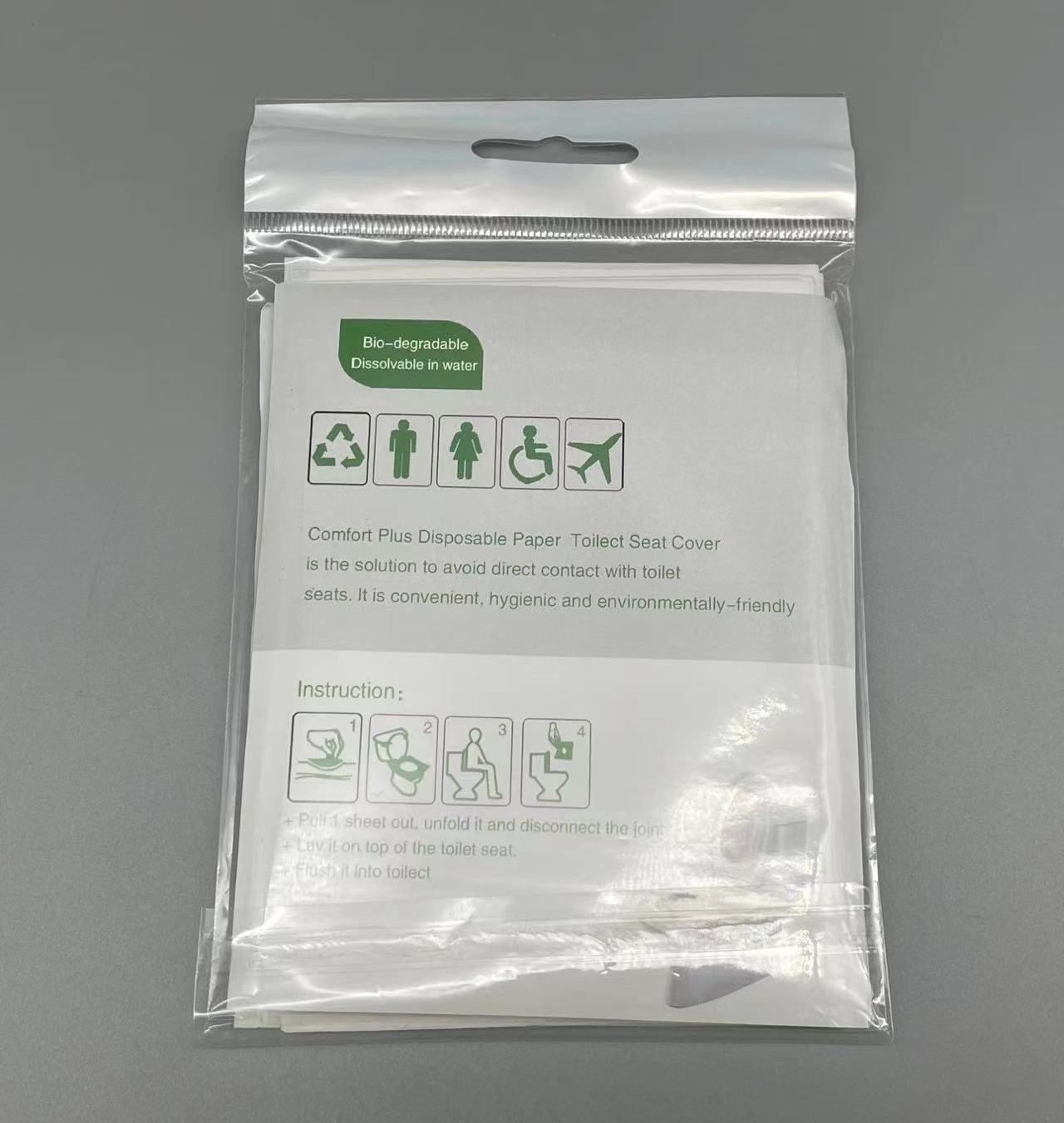 Travel Pack Flushable Paper Disposable Toilet Seat Covers