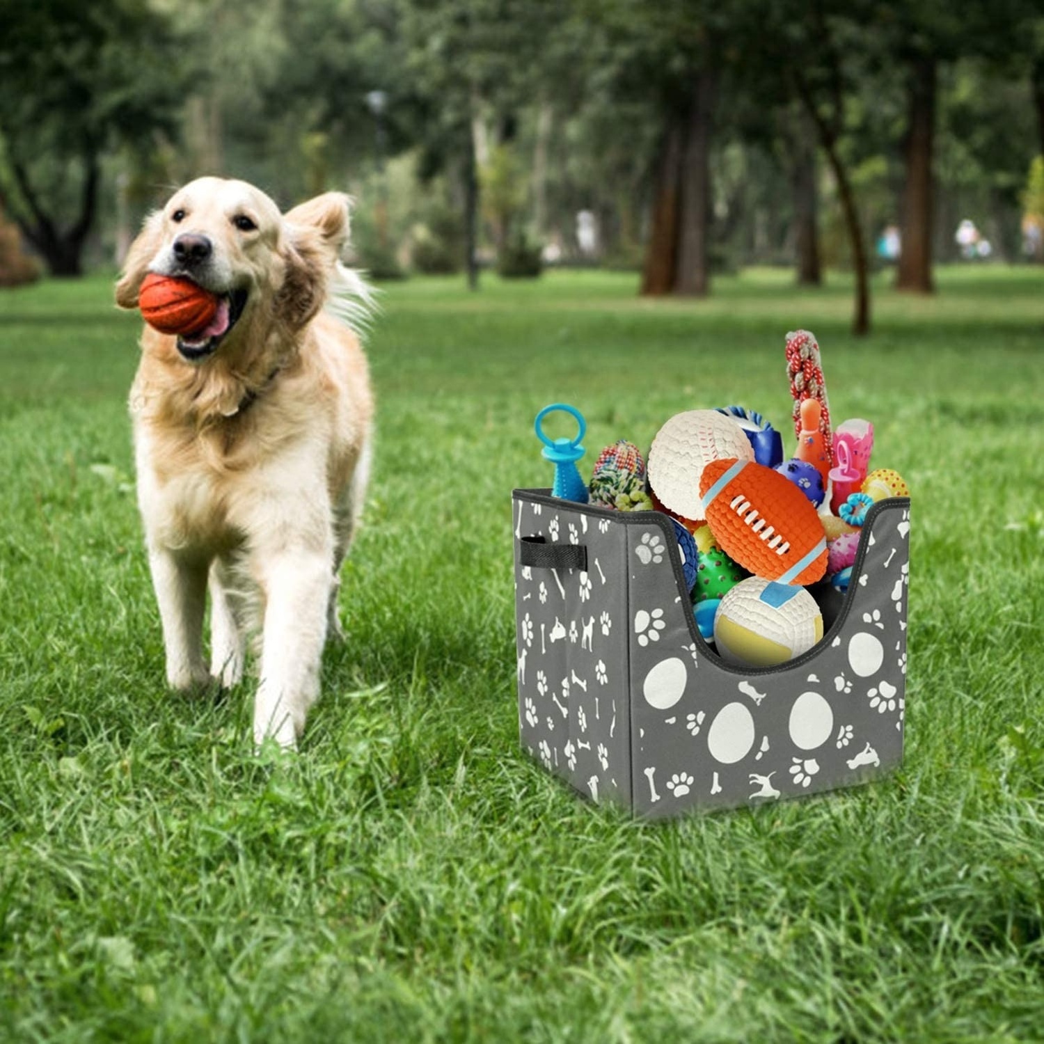 Pet Storage Box Dog Toy Basket for Organizing Dog Cat Toys and Pet Accessories