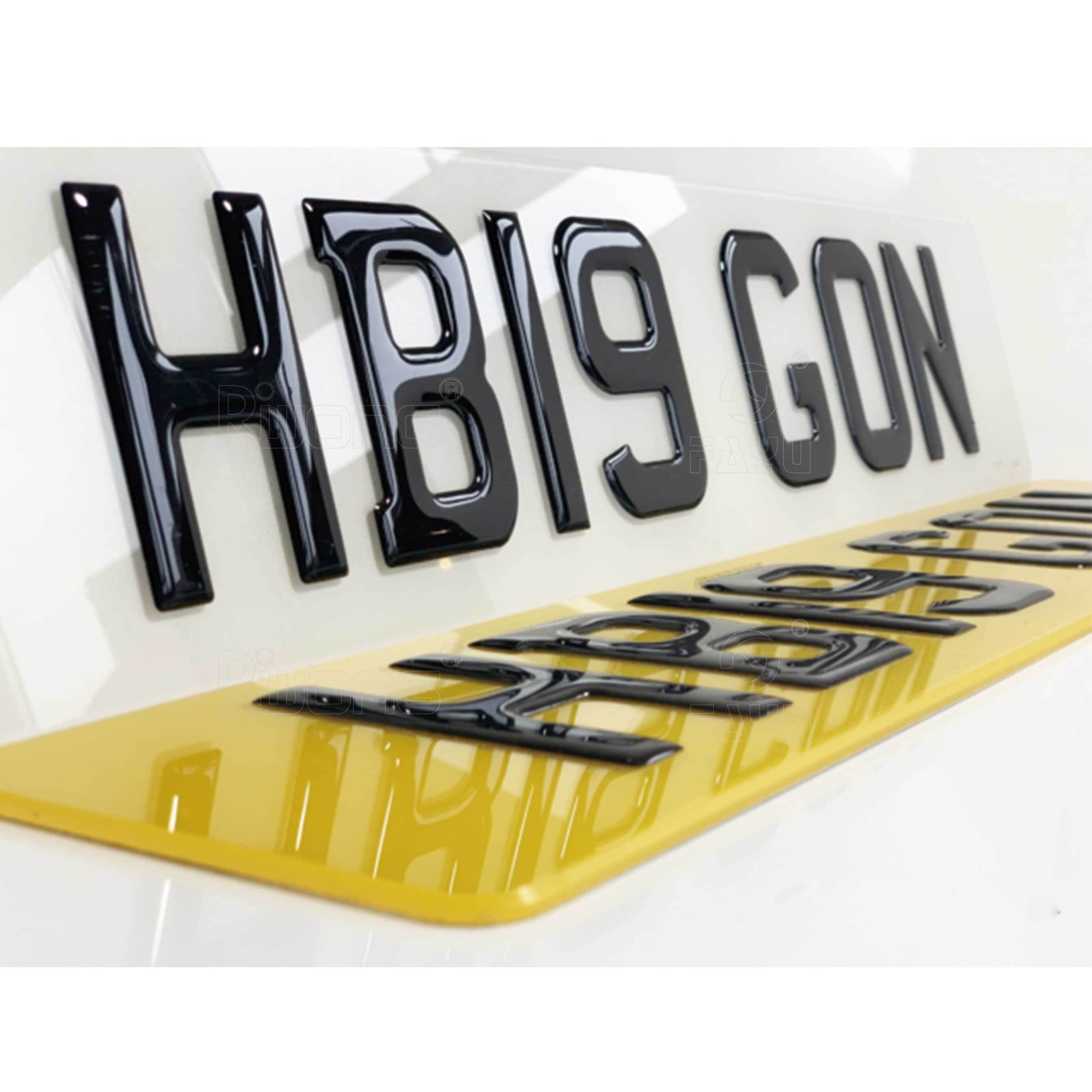 UK acrylic number plate 3D gel number plate with reflective separately