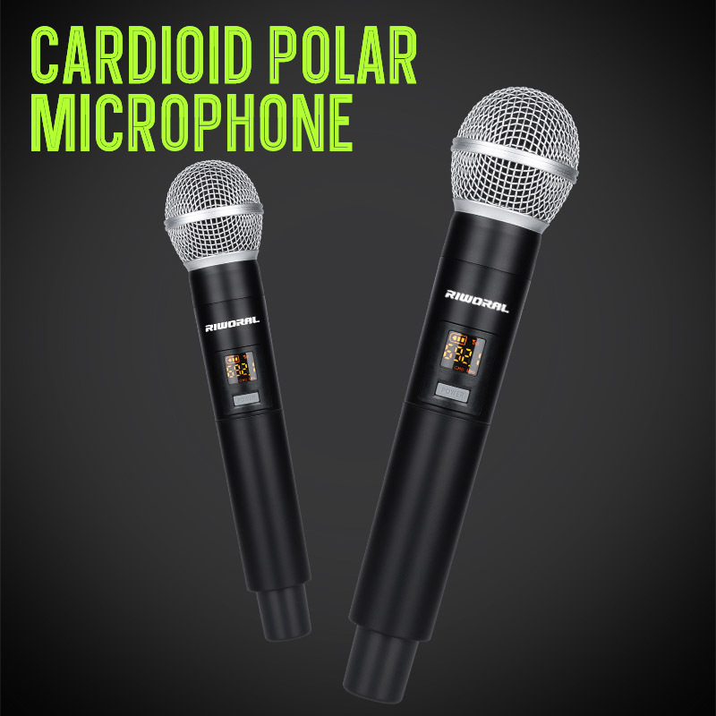 UPLX8 2 Channels Mini Handheld Microphone Singing Karaoke Mikrofon Studio Recording UHF Wireless Dynamic Microphone